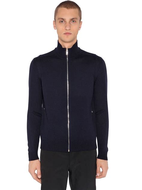 prada cardigan con zip
